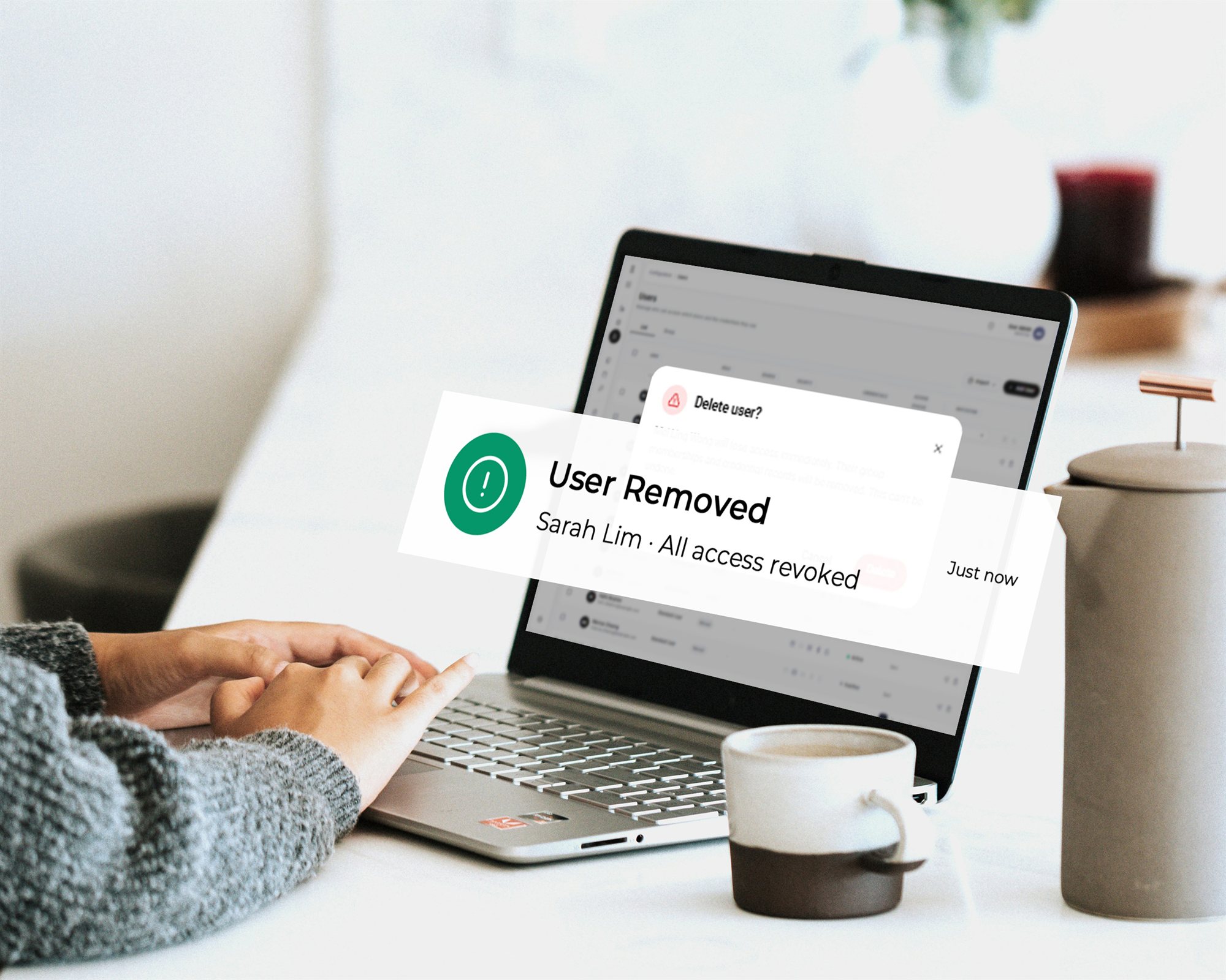 An administrator dashboard managing user access